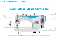 JACK F5 POWER SAVING DIRECT DRIVE LOCKSTITCH SEWING MACHINE