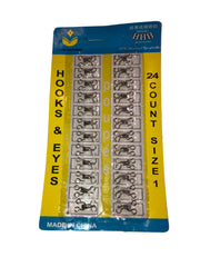 LADIES HOOKS AND EYES 900 PCS BOX Size 1  (36 CARDS=900)